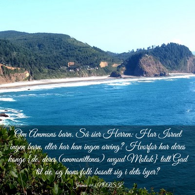 Picture 03 - Jeremia 49:1 NORSK - Om Ammons barn. Så sier Herren: Har Israel ingen - Bible Verse Picture