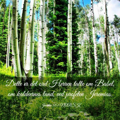 Picture 03 - Jeremia 50:1 NORSK - Dette er det ord Herren talte om Babel, om - Bible Verse Picture