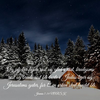 Picture 03 - Jeremia 7:34 NORSK - Og jeg lar fryds røst og gledes røst, brudgoms - Bible Verse Picture