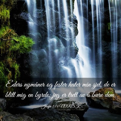 Picture 03 - Jesaja 1:14 NORSK - Eders nymåner og fester hater min sjel, de er - Bible Verse Picture