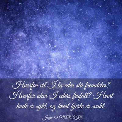 Picture 03 - Jesaja 1:5 NORSK - Hvorfor vil I la eder slå fremdeles? Hvorfor - Bible Verse Picture