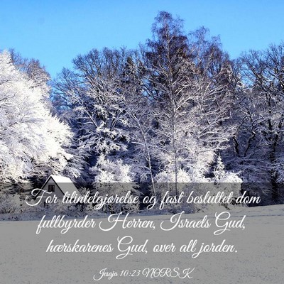 Picture 03 - Jesaja 10:23 NORSK - For tilintetgjørelse og fast besluttet dom - Bible Verse Picture