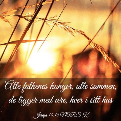 Picture 03 - Jesaja 14:18 NORSK - Alle folkenes konger, alle sammen, de ligger med - Bible Verse Picture