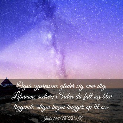 Picture 03 - Jesaja 14:8 NORSK - Også cypressene gleder sig over dig, Libanons - Bible Verse Picture