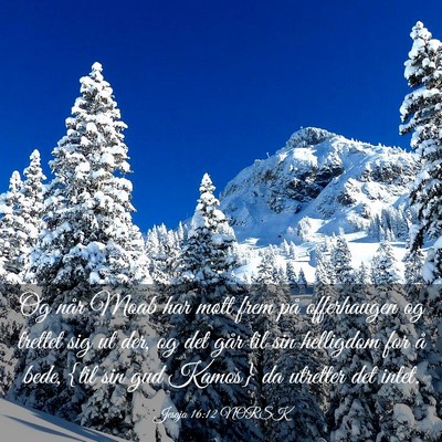 Picture 03 - Jesaja 16:12 NORSK - Og når Moab har møtt frem på offerhaugen og - Bible Verse Picture