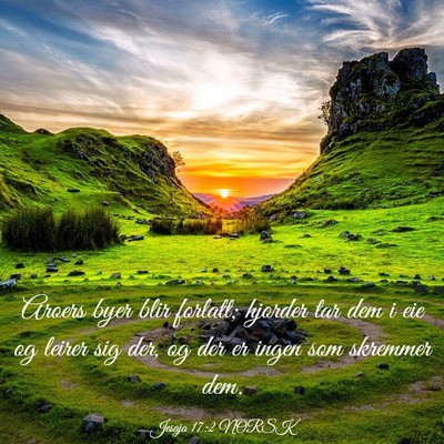 Picture 03 - Jesaja 17:2 NORSK - Aroers byer blir forlatt; hjorder tar dem i eie - Bible Verse Picture