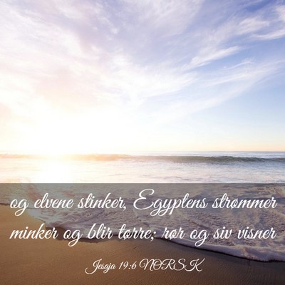 Picture 03 - Jesaja 19:6 NORSK - og elvene stinker, Egyptens strømmer minker og - Bible Verse Picture
