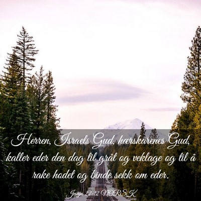 Picture 03 - Jesaja 22:12 NORSK - Herren, Israels Gud, hærskarenes Gud, kaller - Bible Verse Picture