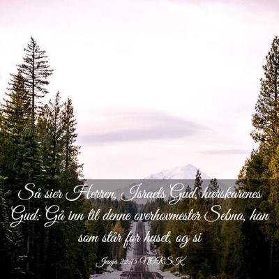 Picture 03 - Jesaja 22:15 NORSK - Så sier Herren, Israels Gud, hærskarenes Gud: - Bible Verse Picture