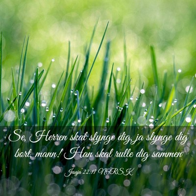 Picture 03 - Jesaja 22:17 NORSK - Se, Herren skal slynge dig, ja slynge dig bort, - Bible Verse Picture