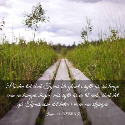 Picture 03 - Jesaja 23:15 NORSK - På den tid skal Tyrus bli glemt i sytti år, så - Bible Verse Picture