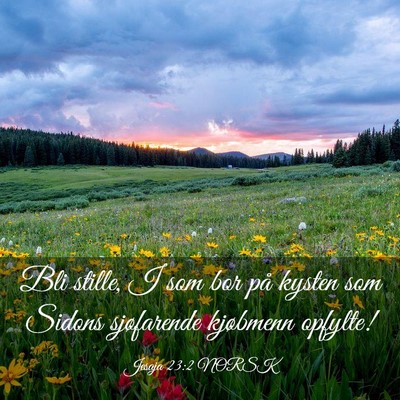 Picture 03 - Jesaja 23:2 NORSK - Bli stille, I som bor på kysten som Sidons - Bible Verse Picture