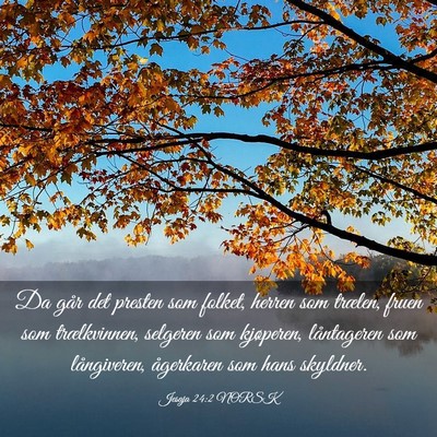 Picture 03 - Jesaja 24:2 NORSK - Da går det presten som folket, herren som - Bible Verse Picture