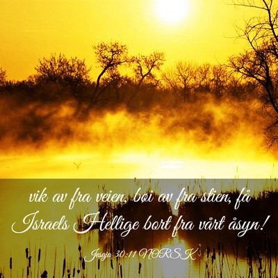 Picture 03 - Jesaja 30:11 NORSK - vik av fra veien, bøi av fra stien, få Israels - Bible Verse Picture
