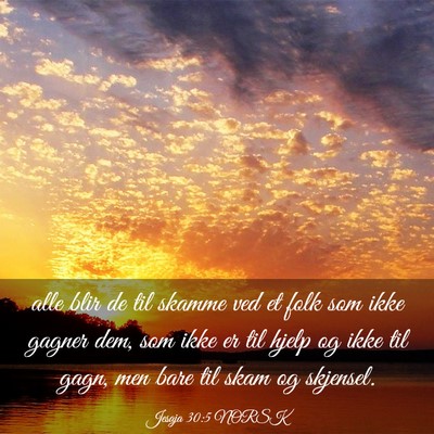 Picture 03 - Jesaja 30:5 NORSK - alle blir de til skamme ved et folk som ikke - Bible Verse Picture