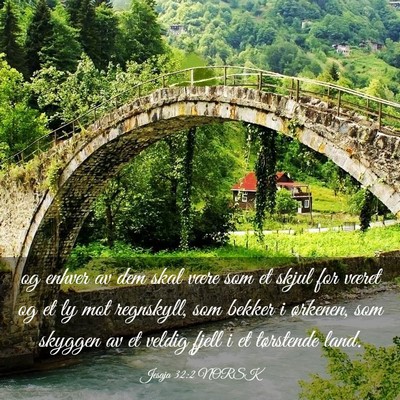 Picture 03 - Jesaja 32:2 NORSK - og enhver av dem skal være som et skjul for - Bible Verse Picture