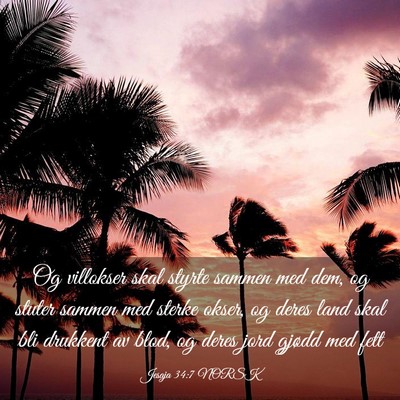 Picture 03 - Jesaja 34:7 NORSK - Og villokser skal styrte sammen med dem, og - Bible Verse Picture