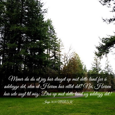 Picture 03 - Jesaja 36:10 NORSK - Mener du da at jeg har draget op mot dette land - Bible Verse Picture