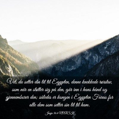 Picture 03 - Jesaja 36:6 NORSK - Vel, du setter din lit til Egypten, denne - Bible Verse Picture