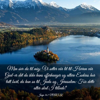 Picture 03 - Jesaja 36:7 NORSK - Men sier du til mig: Vi setter vår lit til - Bible Verse Picture