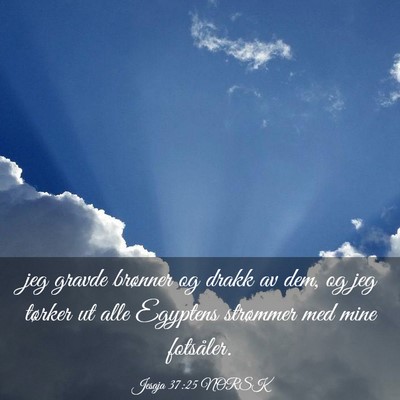 Picture 03 - Jesaja 37:25 NORSK - jeg gravde brønner og drakk av dem, og jeg - Bible Verse Picture