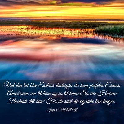 Picture 03 - Jesaja 38:1 NORSK - Ved den tid blev Esekias dødssyk; da kom - Bible Verse Picture
