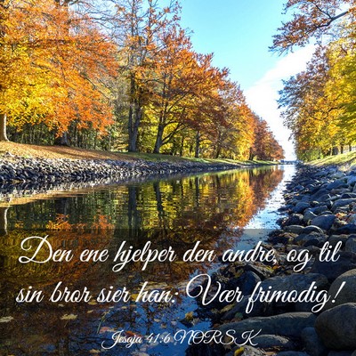 Picture 03 - Jesaja 41:6 NORSK - Den ene hjelper den andre, og til sin bror sier - Bible Verse Picture