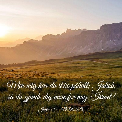 Picture 03 - Jesaja 43:22 NORSK - Men mig har du ikke påkalt; Jakob, så du gjorde - Bible Verse Picture