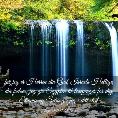 Picture 03 - Jesaja 43:3 NORSK - for jeg er Herren din Gud, Israels Hellige, din - Bible Verse Picture