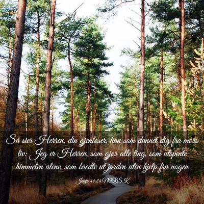 Picture 03 - Jesaja 44:24 NORSK - Så sier Herren, din gjenløser, han som dannet - Bible Verse Picture