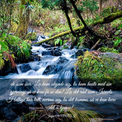 Picture 03 - Jesaja 5:19 NORSK - de som sier: La ham skynde sig, la ham haste med - Bible Verse Picture