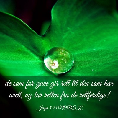 Picture 03 - Jesaja 5:23 NORSK - de som for gave gir rett til den som har urett, - Bible Verse Picture