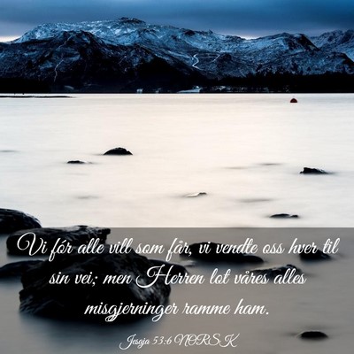Picture 03 - Jesaja 53:6 NORSK - Vi fór alle vill som får, vi vendte oss hver - Bible Verse Picture