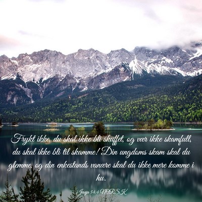 Picture 03 - Jesaja 54:4 NORSK - Frykt ikke, du skal ikke bli skuffet, og vær - Bible Verse Picture