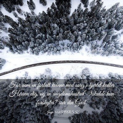 Picture 03 - Jesaja 54:6 NORSK - For som en forlatt kvinne med sorg i hjertet - Bible Verse Picture