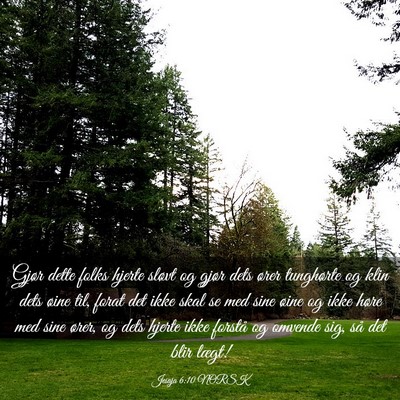 Picture 03 - Jesaja 6:10 NORSK - Gjør dette folks hjerte sløvt og gjør dets - Bible Verse Picture