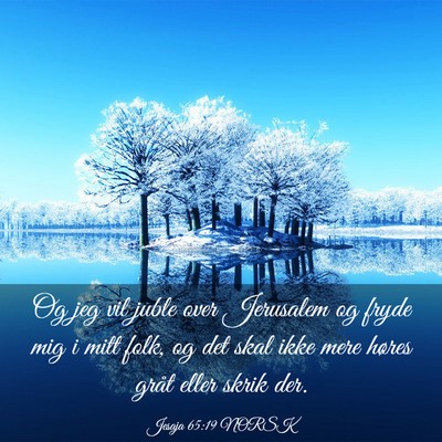 Picture 03 - Jesaja 65:19 NORSK - Og jeg vil juble over Jerusalem og fryde mig i - Bible Verse Picture