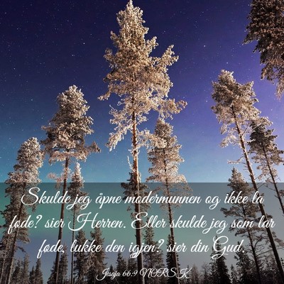 Picture 03 - Jesaja 66:9 NORSK - Skulde jeg åpne modermunnen og ikke la føde? - Bible Verse Picture
