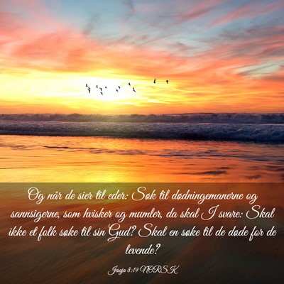 Picture 03 - Jesaja 8:19 NORSK - Og når de sier til eder: Søk til - Bible Verse Picture