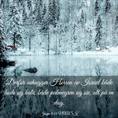 Picture 03 - Jesaja 9:14 NORSK - Derfor avhugger Herren av Israel både hode og - Bible Verse Picture
