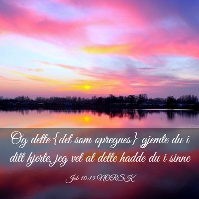 Picture 03 - Job 10:13 NORSK - Og dette {det som opregnes} gjemte du i ditt - Bible Verse Picture