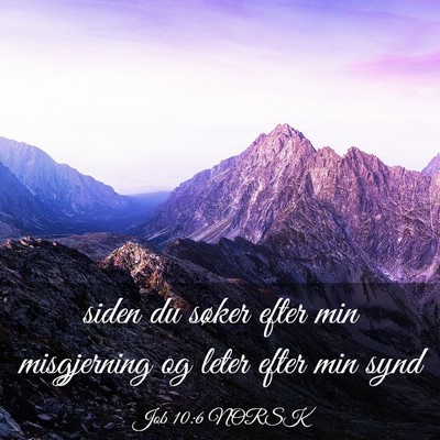 Picture 03 - Job 10:6 NORSK - siden du søker efter min misgjerning og leter - Bible Verse Picture
