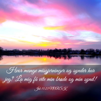 Picture 03 - Job 13:23 NORSK - Hvor mange misgjerninger og synder har jeg? La - Bible Verse Picture