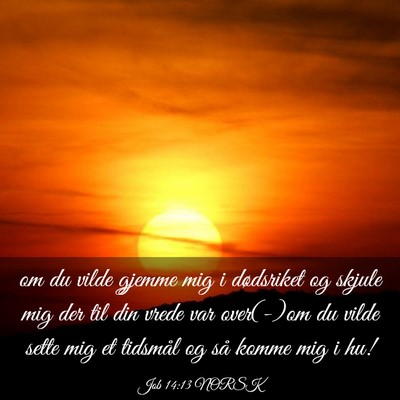 Picture 03 - Job 14:13 NORSK - om du vilde gjemme mig i dødsriket og skjule mig - Bible Verse Picture