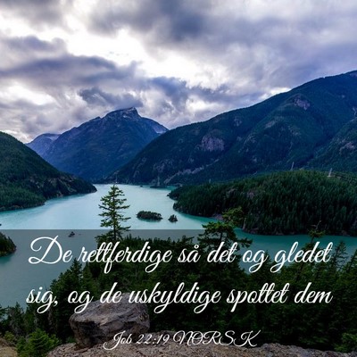 Picture 03 - Job 22:19 NORSK - De rettferdige så det og gledet sig, og de - Bible Verse Picture