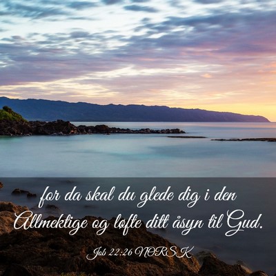 Picture 03 - Job 22:26 NORSK - for da skal du glede dig i den Allmektige og - Bible Verse Picture
