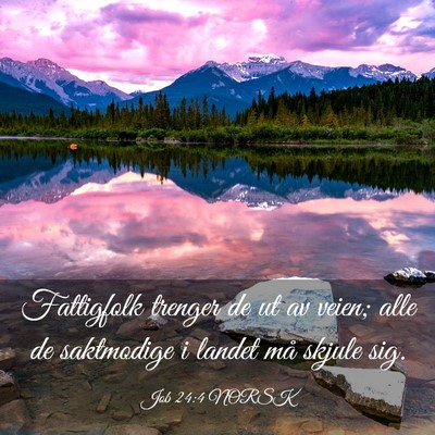 Picture 03 - Job 24:4 NORSK - Fattigfolk trenger de ut av veien; alle de - Bible Verse Picture