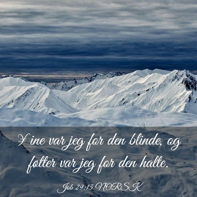 Picture 03 - Job 29:15 NORSK - ¥ine var jeg for den blinde, og føtter var jeg - Bible Verse Picture