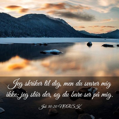 Picture 03 - Job 30:20 NORSK - Jeg skriker til dig, men du svarer mig ikke; jeg - Bible Verse Picture