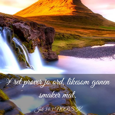 Picture 03 - Job 34:3 NORSK - ¥ret prøver jo ord, likesom ganen smaker - Bible Verse Picture
